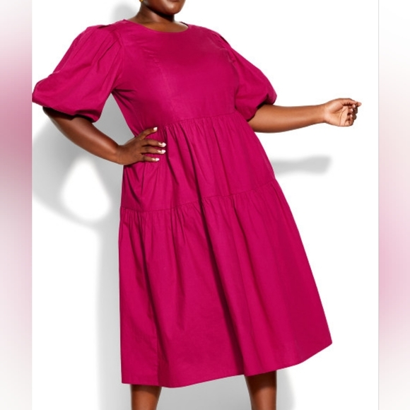 CITY CHIC Vienna Dress - pop pink - Picture 3 of 10